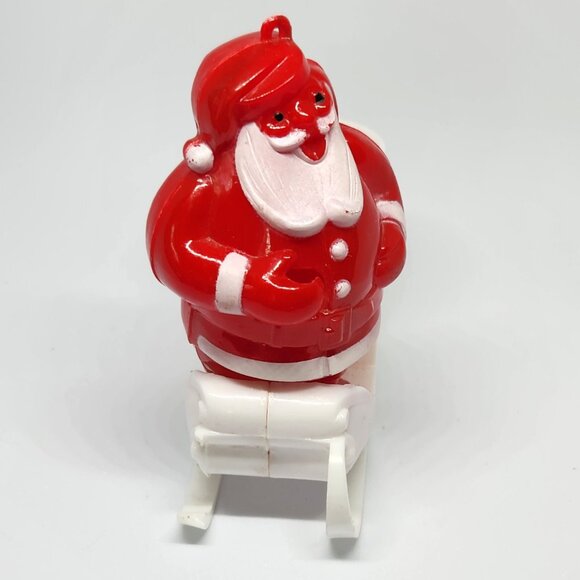 Hard Plastic Santa and Sled Candy Dispenser Vintage Christmas - Picture 2 of 4